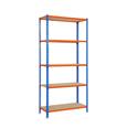 ESTANTERIA MADERCLICK 5/500 AZUL/NARANJA h180cmxa90cmxf50cm