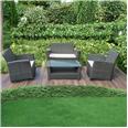 Conjunto Ibiza. Sofa+sillones+mesa baja ratan.