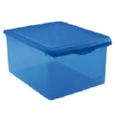 Caja 60 l. con ruedas tapa simple azul