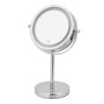 Espejo de aumento cromado con luz led. 16 cm.