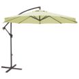 Parasol colgante aluminio. 3 m. Apertura mec&aacute;nica c/manivela