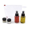 Set condimentos de vidrio: 2 botellas c/difusor+2 recipientes c/tap&oacute;n